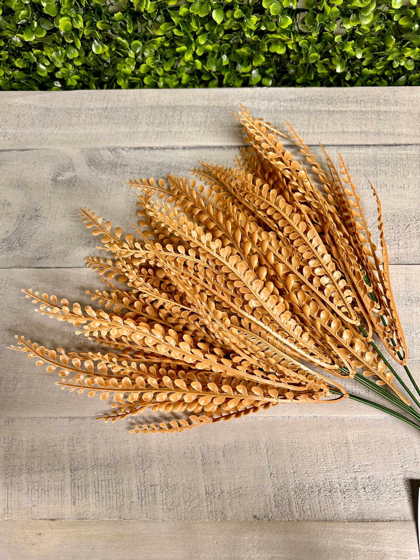15 Inch Beige Bead Grass Bush