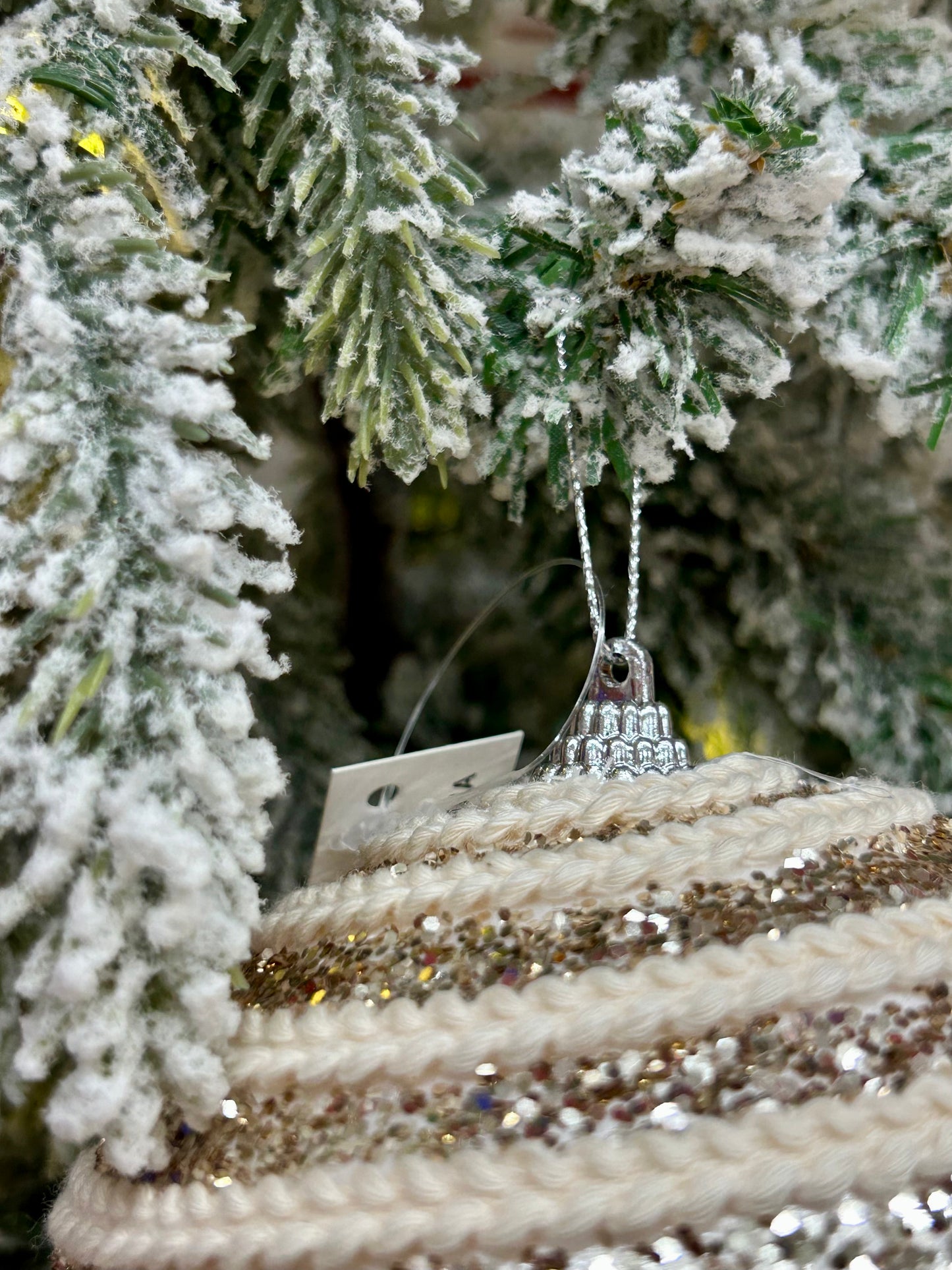 5 Inch Champagne Sequin Ornament Ball