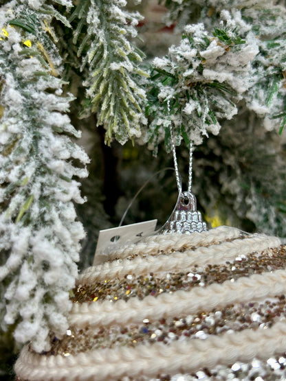 5 Inch Champagne Sequin Ornament Ball