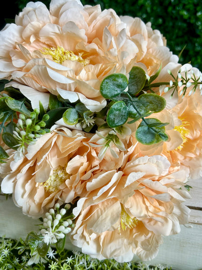 21 Inch Apricot Peony Bush