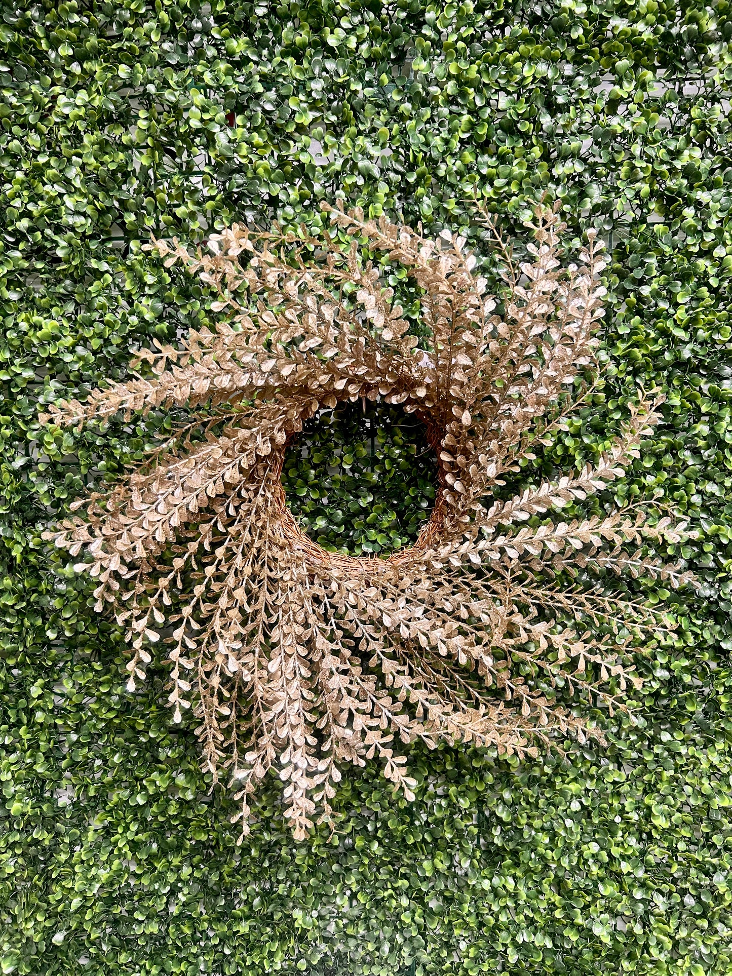 23 Inch Champagne Glittered Candle Ring Wreath Mini Teardrop