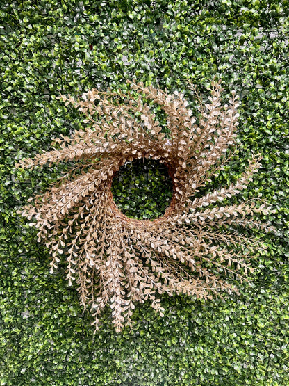 23 Inch Champagne Glittered Candle Ring Wreath Mini Teardrop