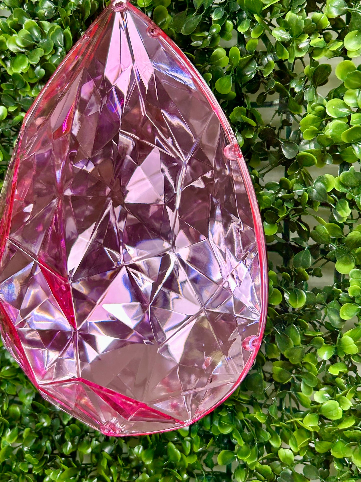 9 Inch Pink Acrylic Rain Drop Diamond Ornament