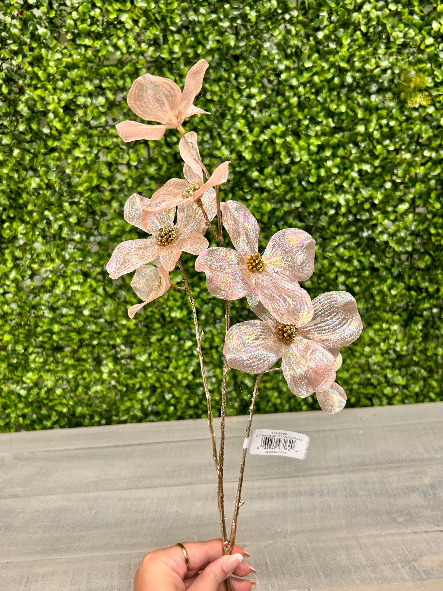 33.5 Inch Pink Shimmer Dogwood Spray