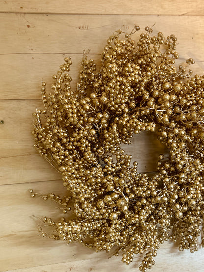 24 Inch Gold Berry Wreath