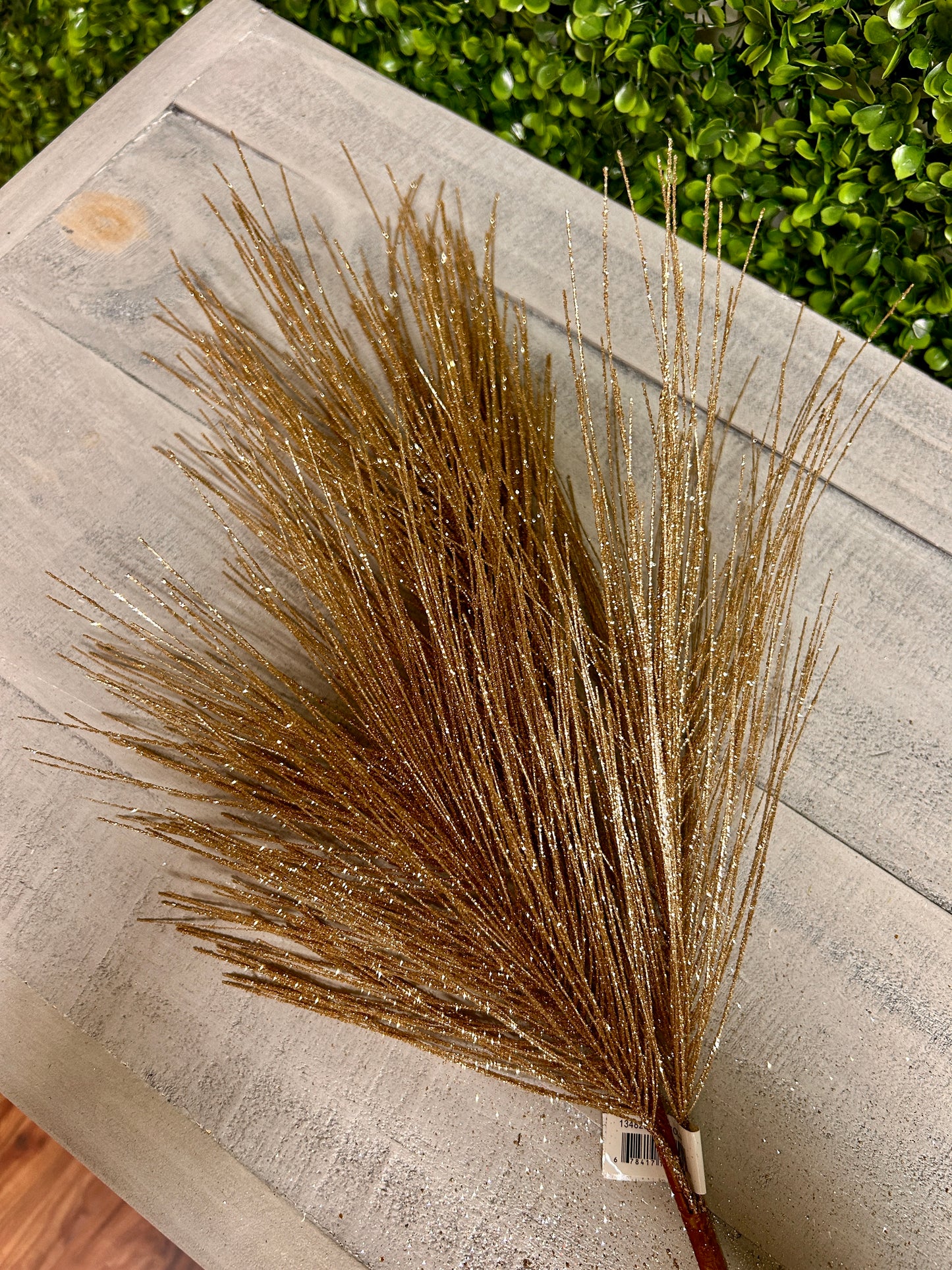 25 Inch Gold Pine And Needle Branch