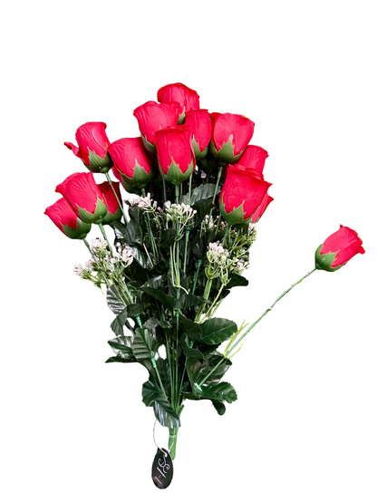 18 Inch Red Rose Bud Bush