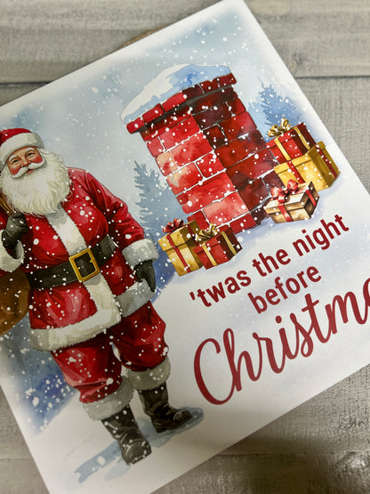10 Inch The Night Before Christmas Square Wood Sign