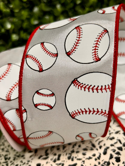 2.5 Inch By 10 Yard Baseball Ribbon