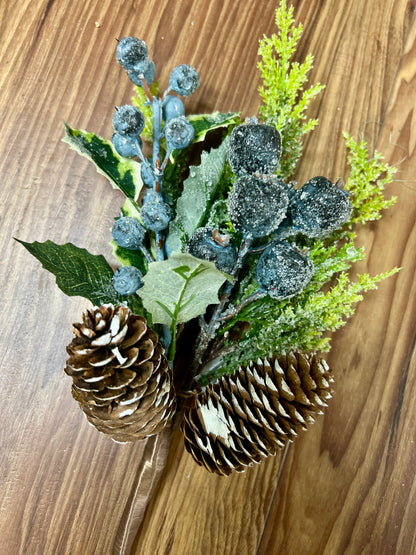 14 Inch Blueberry Pinecone Pick