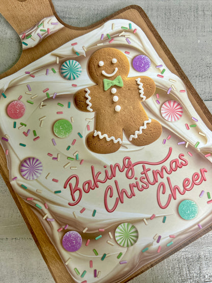 12 Inch Pastel Baking Christmas Cheer Wood Sign