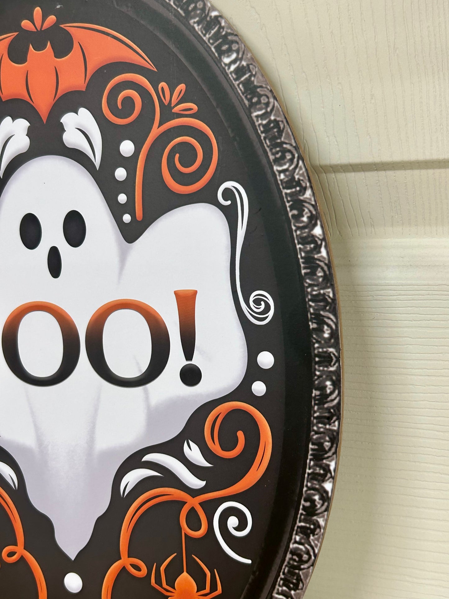 13 Inch Ghost "BOO" Oval Wood Sign