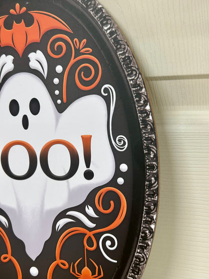 13 Inch Ghost "BOO" Oval Wood Sign