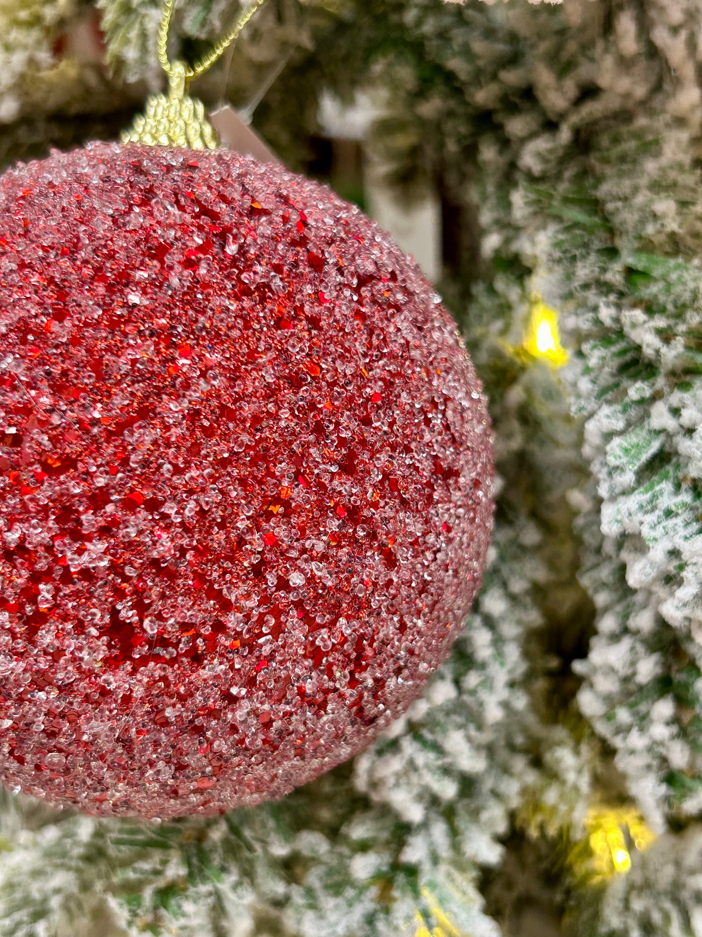 4 Inch Red Sequin Ball Ornament