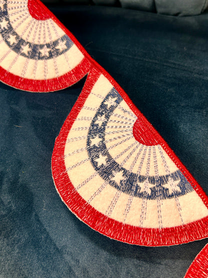 D. Stevens 4 Inch By 5 Yard Americana Bunting Felt Embroidered Garland