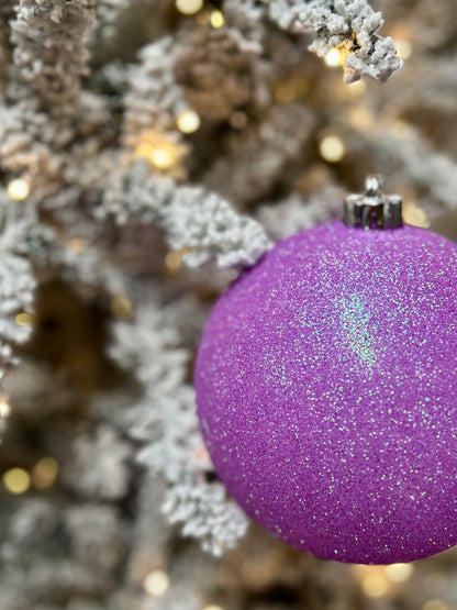 6 Inch Lavender Iridescent Glitter Ornament