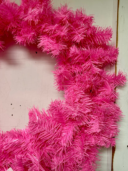 24 Inch Pink Pine Wreath