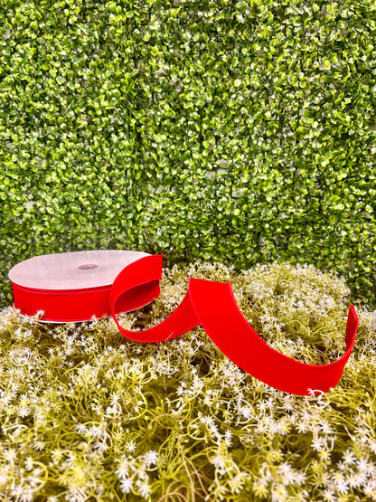 1.5 Inch By 10 Yard Red Indoor Velvet Ribbon