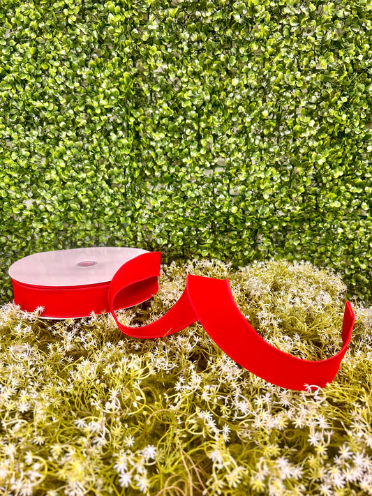 1.5 Inch By 10 Yard Red Indoor Velvet Ribbon
