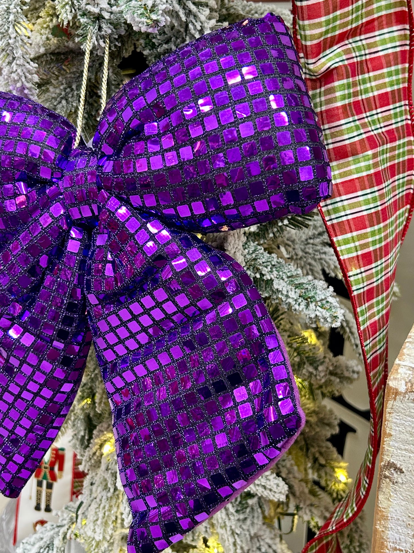 12 Inch Purple Bow Ornament