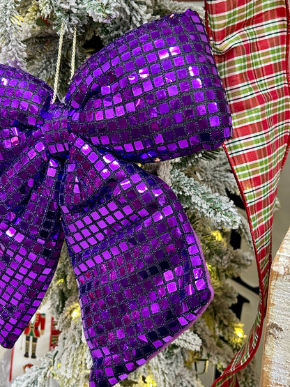 12 Inch Purple Bow Ornament