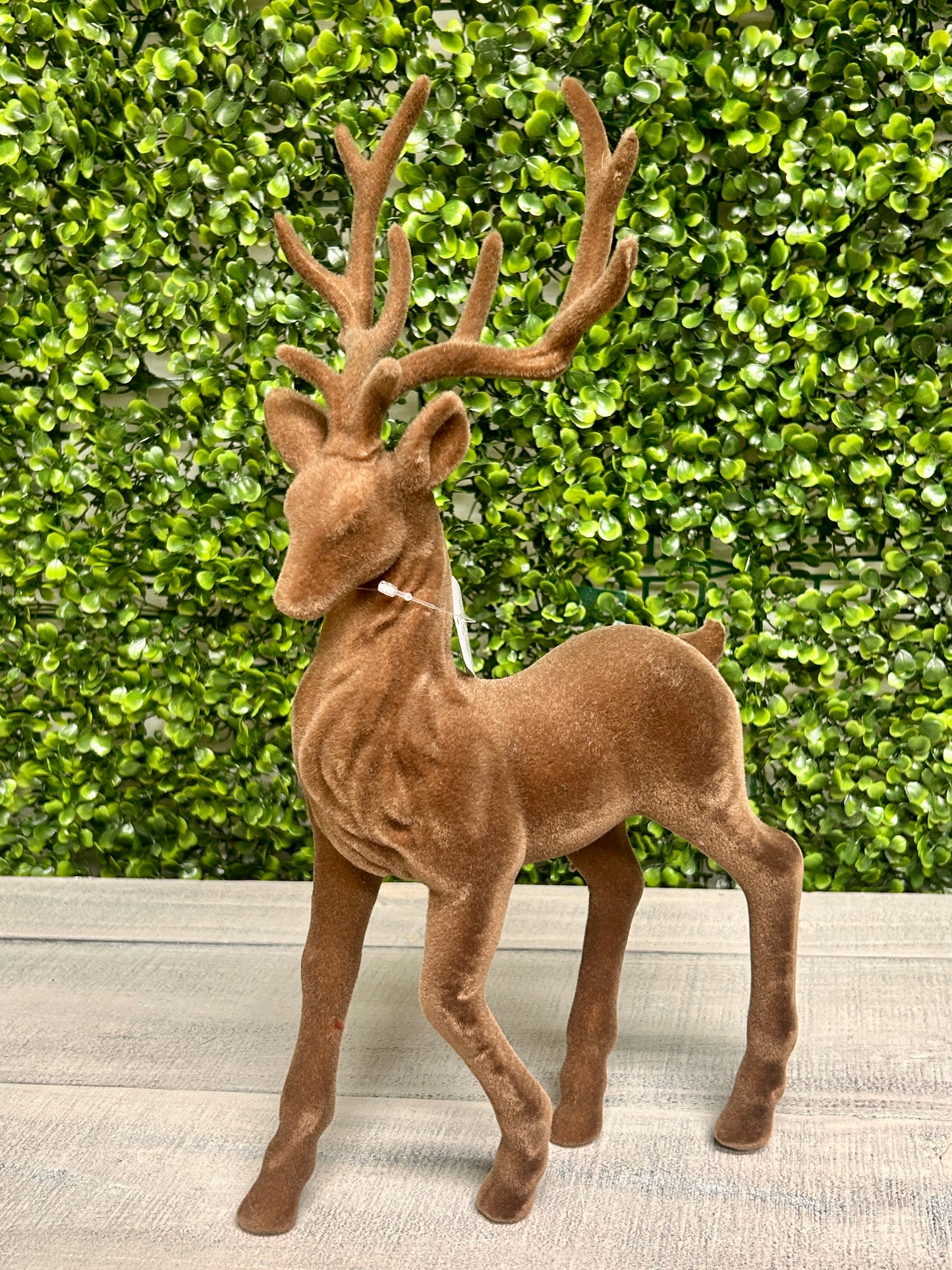 15 Inch Brown Flocked Deer Two Styles