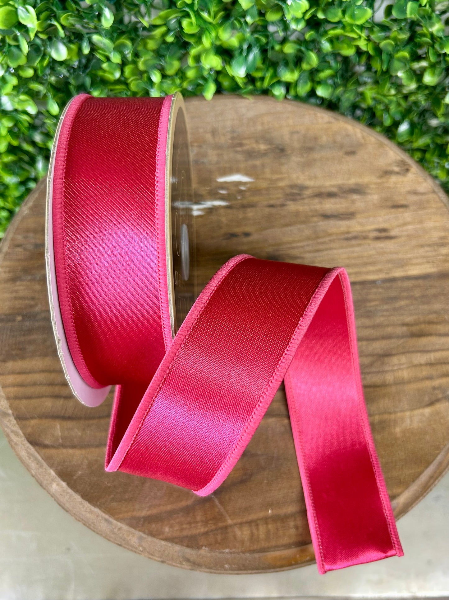 1.5 Inch By 10 Yard Hot Pink Satin Fused Ribbon
