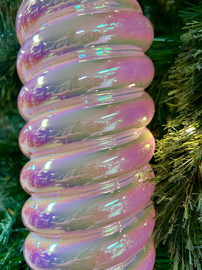 12 Inch Pink Iridescent Candy Ornament Two Styles