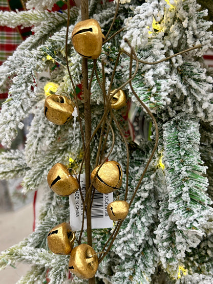 22 Inch Jingle Bell And Curly Twig Spray