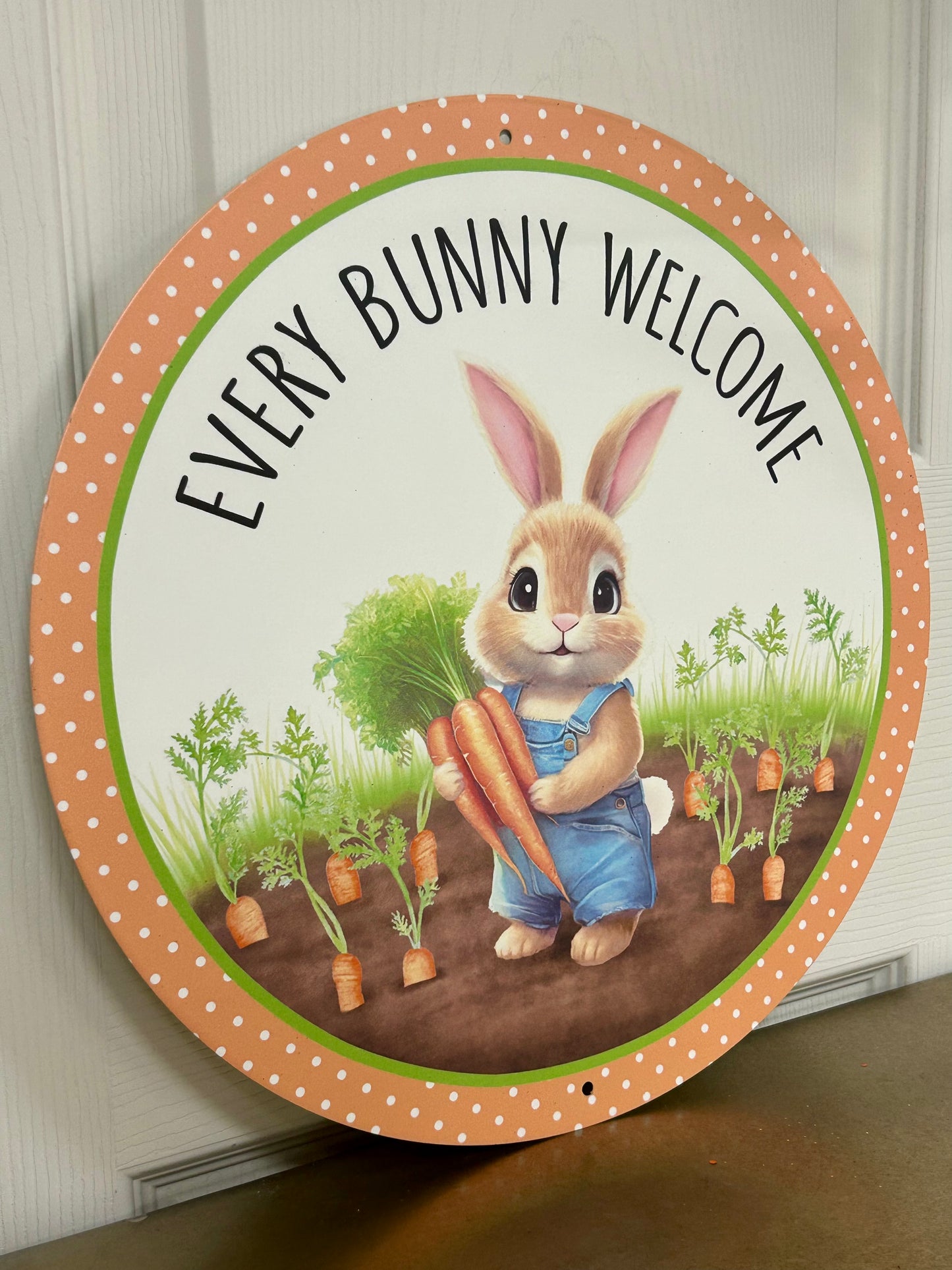 12 Inch Metal Every Bunny Welcome Sign