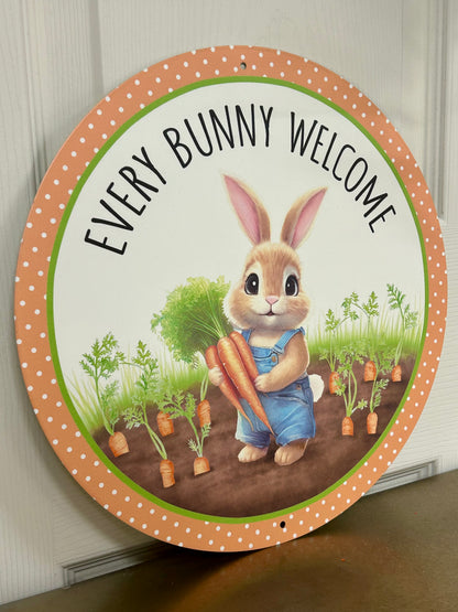 12 Inch Metal Every Bunny Welcome Sign