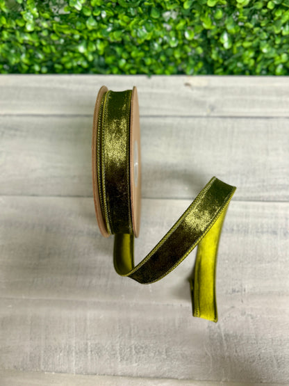 1 Inch By 10 Yard Moss Green Heritage Velvet Ribbon