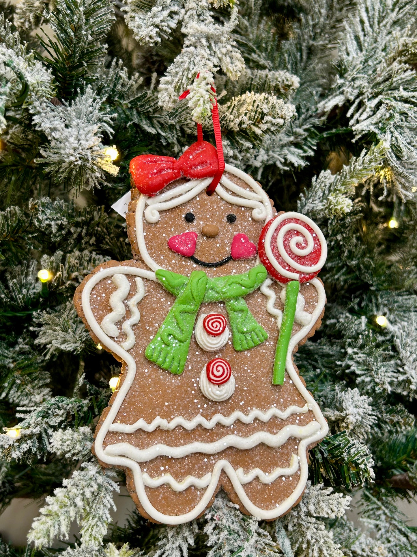 8 Inch Clay Dough Holiday Gingerbread Man Ornament Two Styles