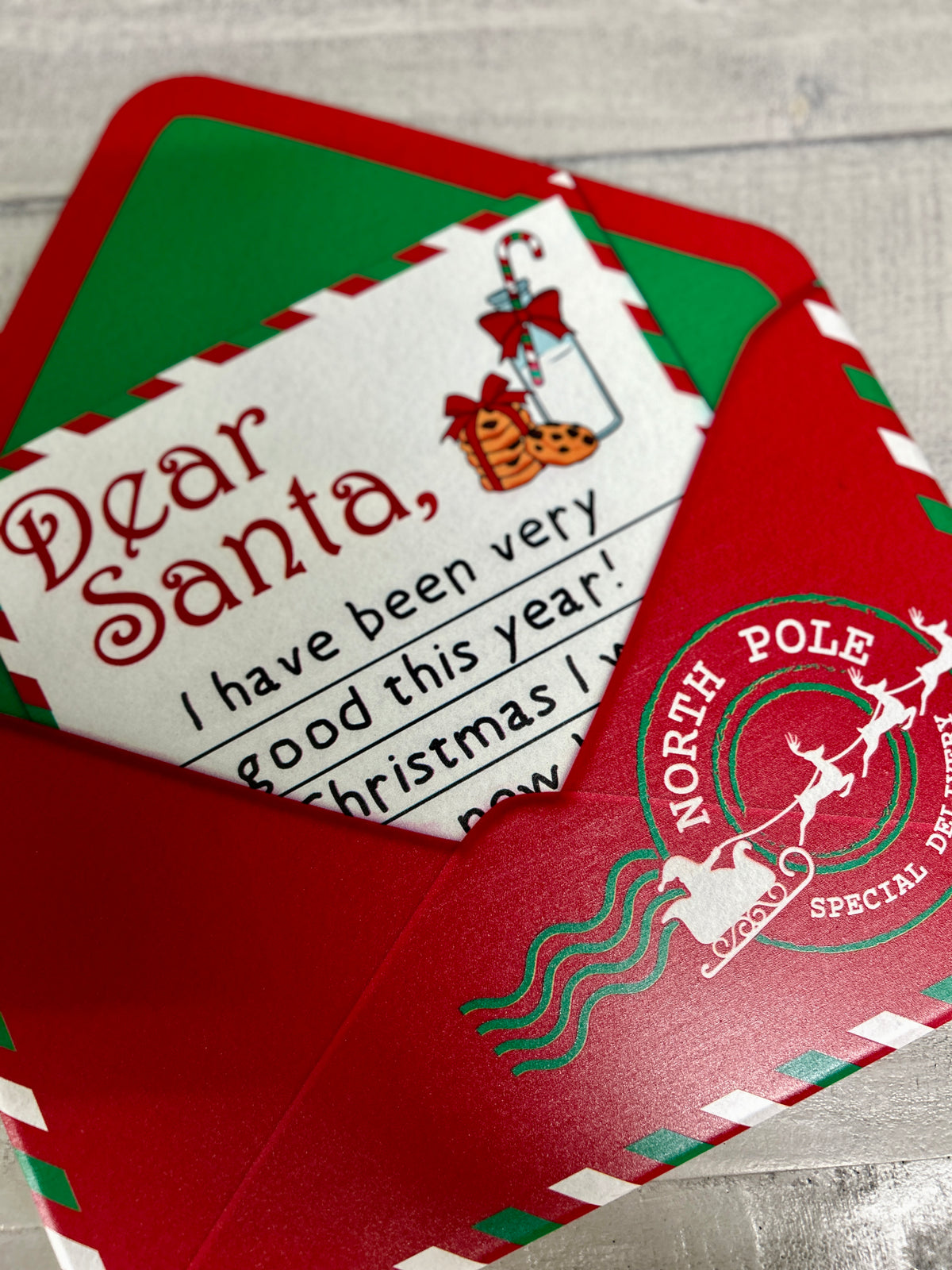 11.25 Inch Dear Santa Open Envelope Metal Sign