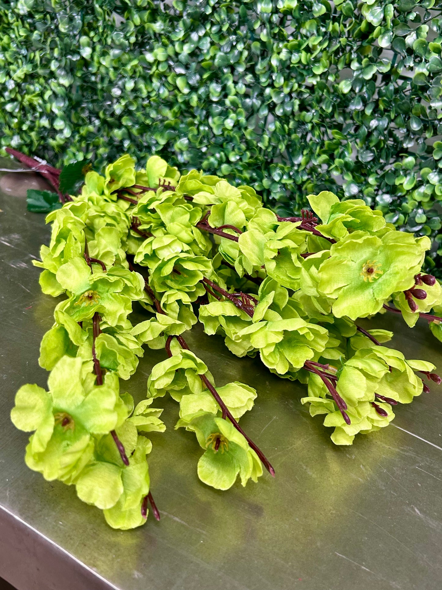 18 Inch Lime Green Cherry Blossom Bush