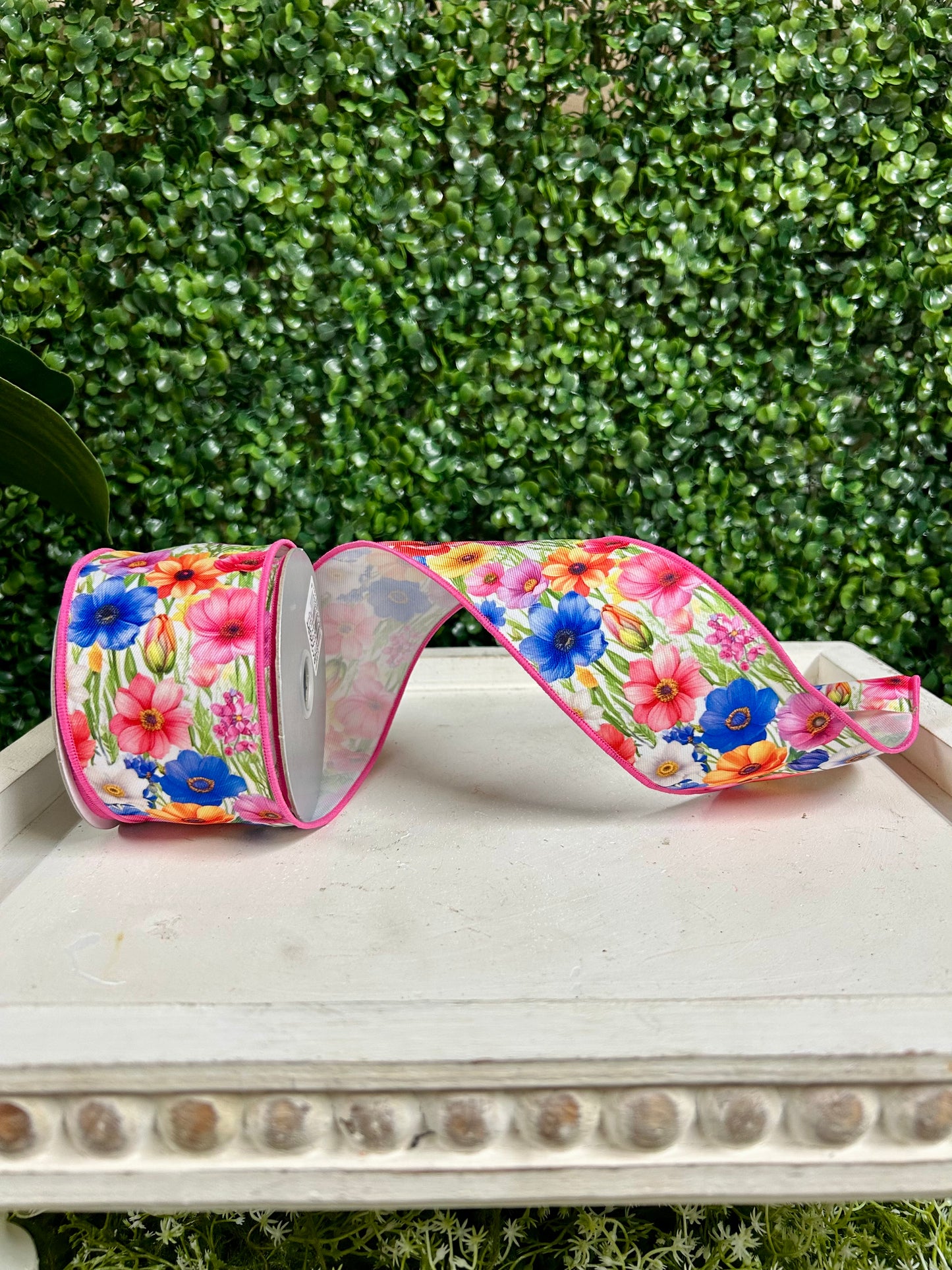 2.5 Inch By 10 Yard Bright Florals Ribbon