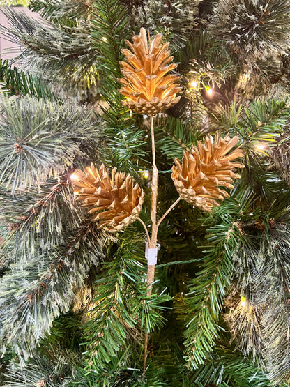 17 Inch Gold Artificial Pinecone Spray