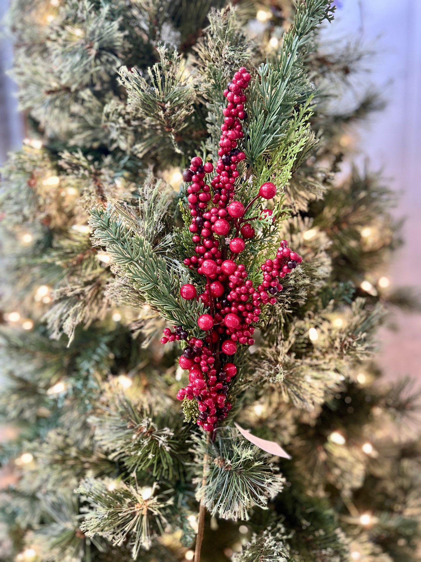 32 Inch Red Berry And Holly Spray