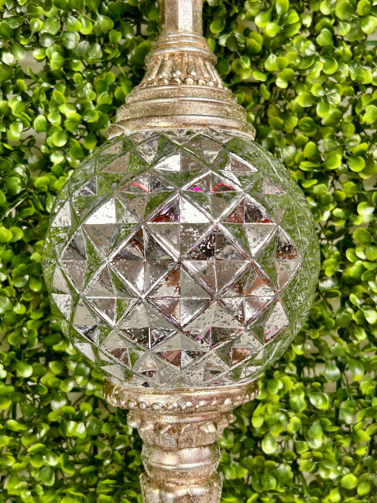 18 Inch Silver Glitter Mercury Finial Ornament