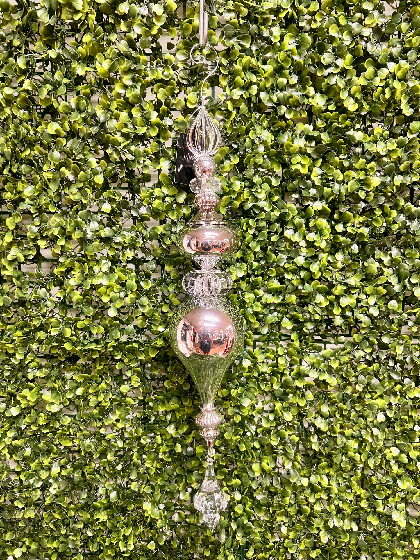 18 Inch Silver Finial Ornament