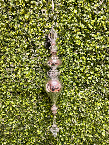 18 Inch Silver Finial Ornament