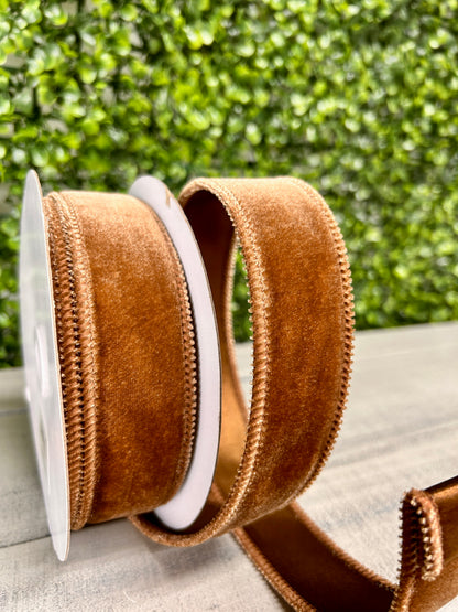 1.5 Inch By 10 Yard Chocolate Deluxe Velvet With Satin Backing Ribbon