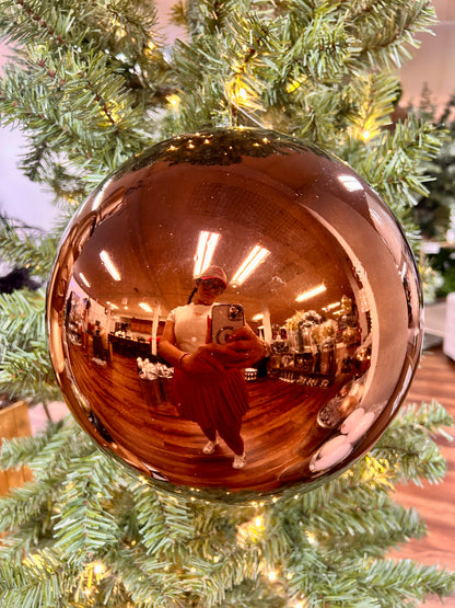 10 Inch Shiny Chocolate Brown Smooth Ball Ornament