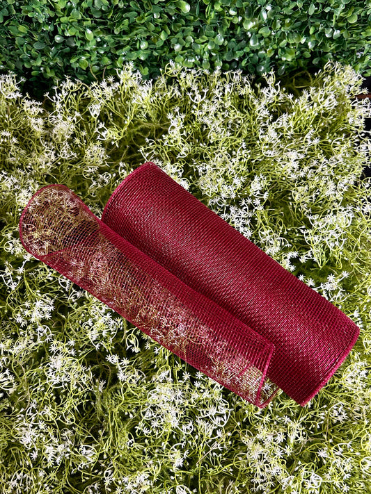 10 Inch By 10 Yard Burgundy Mesh