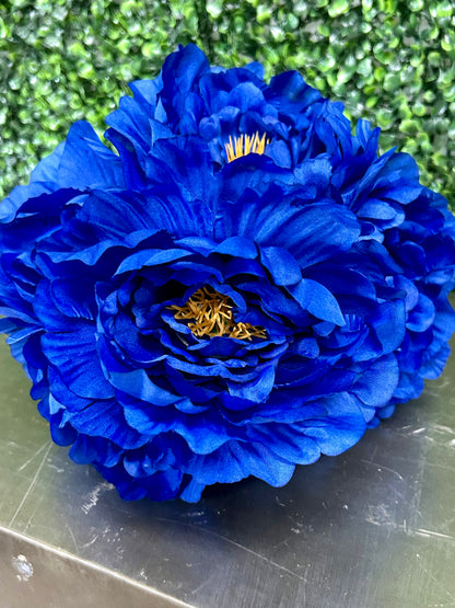 18 Inch Royal Blue Large Peony Bush