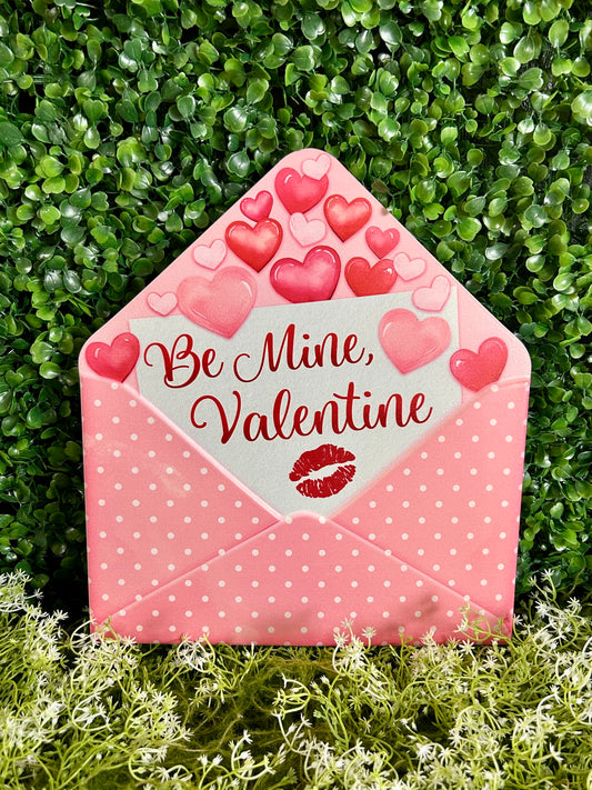 11.25 Inch Be Mine Open Envelope Metal Sign