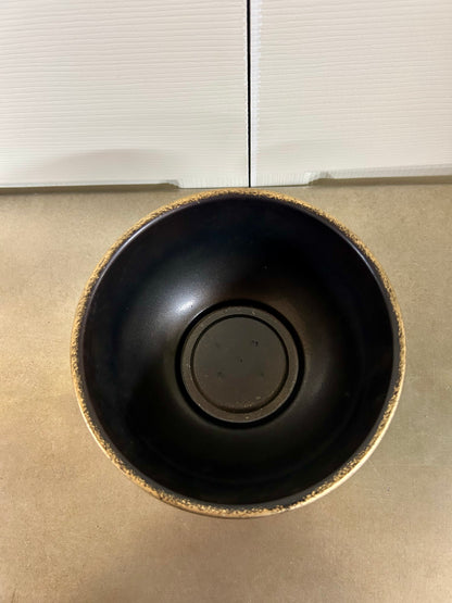 6 Inch Black Metal Urn With Round Base