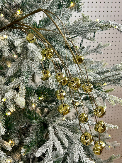 34 Inch Shiny Gold Jingle Bell Hanging Spray