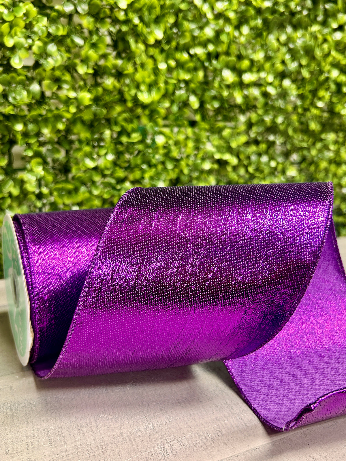 4 Inch By 10 Yard Purple Metallic Ribbon