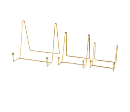 Gold Metal Wide Triangle Display Easel Three Sizes